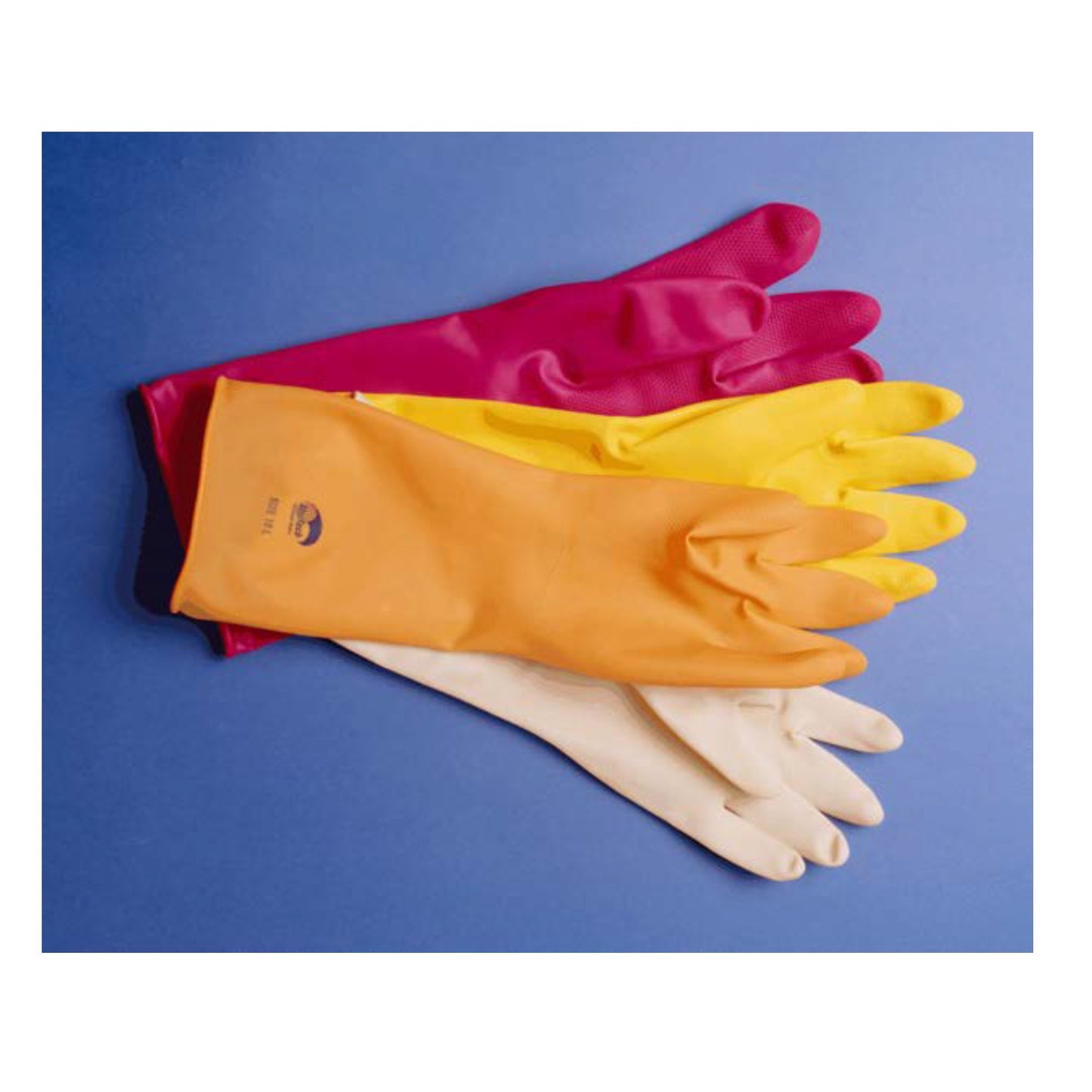 15in Rubber Glove - 18mil, Yellow, With Unitech Logo Stamped In Red On The Right Glove And Black On The Left Glove - CASE OF 100