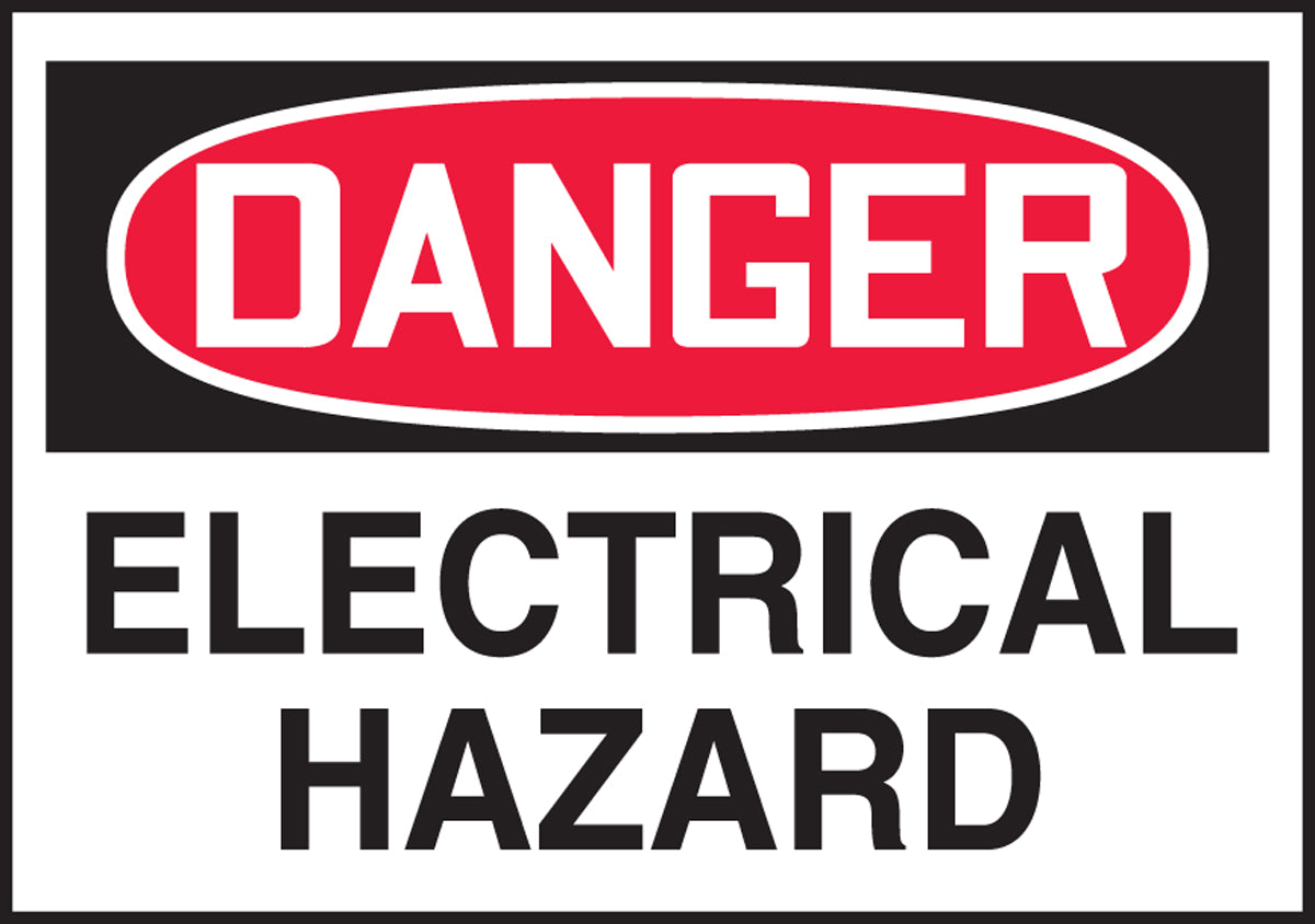 Safety Label - DANGER ELECTRICAL HAZARD - 3.5" x 5" - Adhesive-Poly - 5/PK