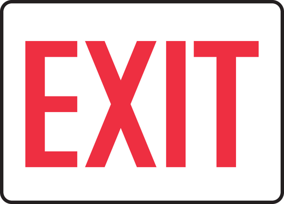 Safety Sign - EXIT (Red/White)