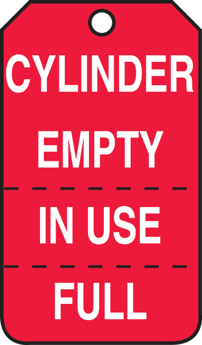 Cylinder Tag - CYLINDER EMPTY - IN USE - FULL (Perforated)
