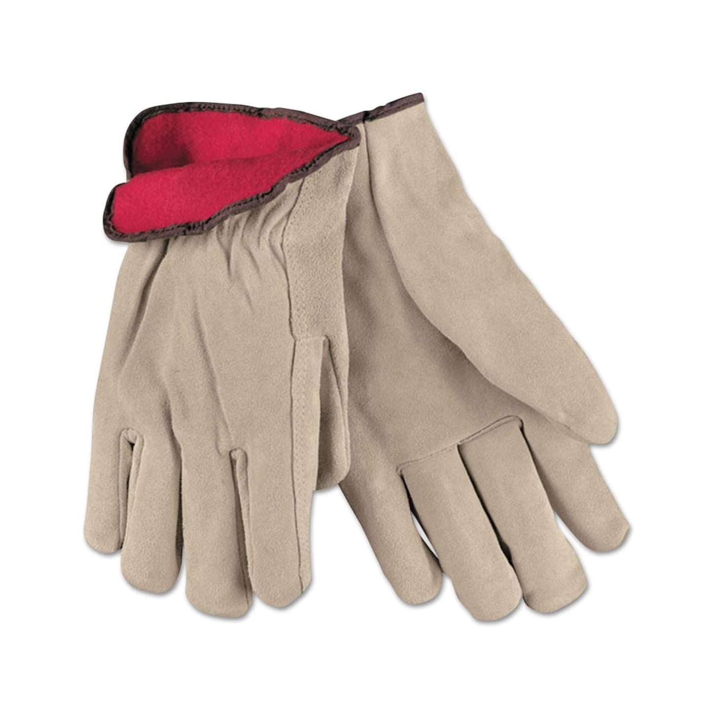 MCR Safety Split Leather Fleece Lined Driver Gloves - CASE OF 12