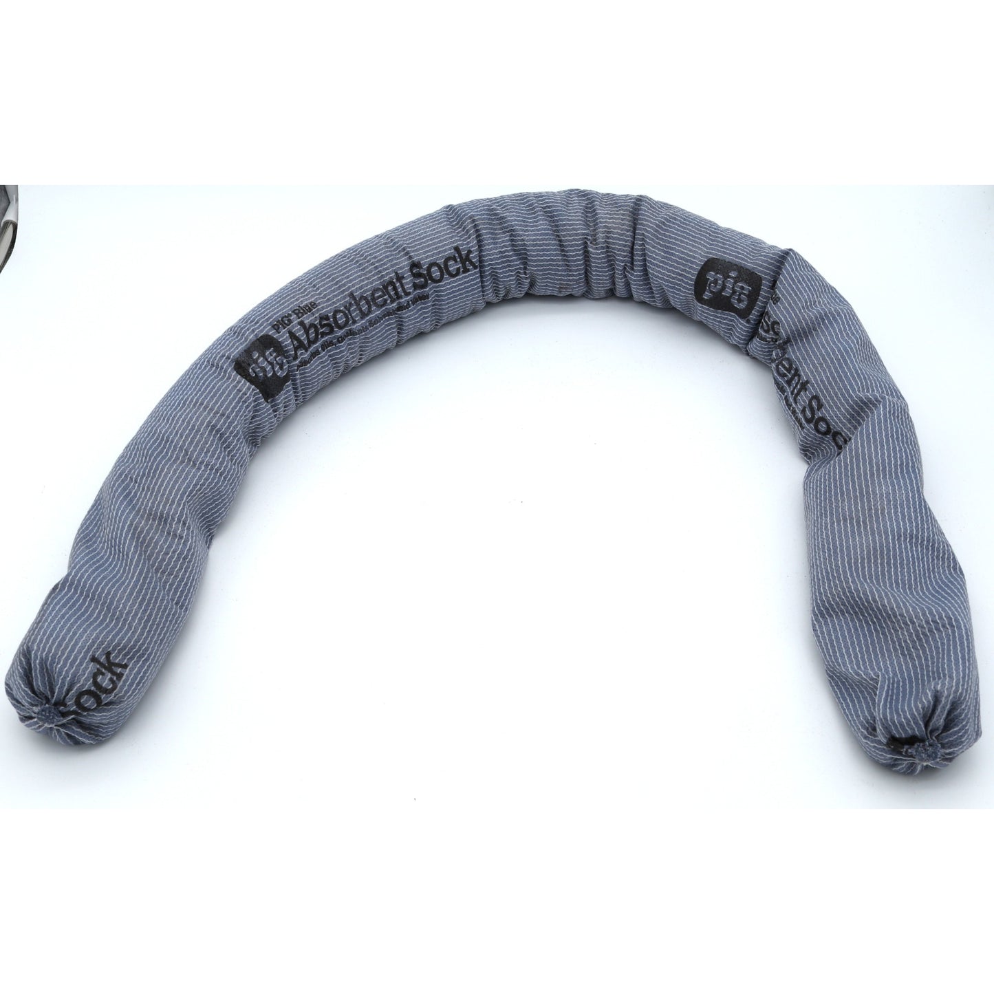Gray absorbent sock on a white background