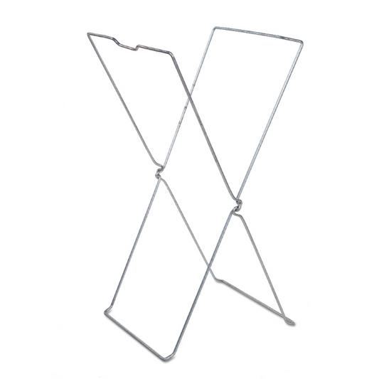 Metallic butterfly-shaped bag holder on a white background
