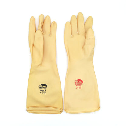 15in Rubber Glove - 18mil - Ivory - With Unitech Logo Stamped In Red  - CASE OF 100