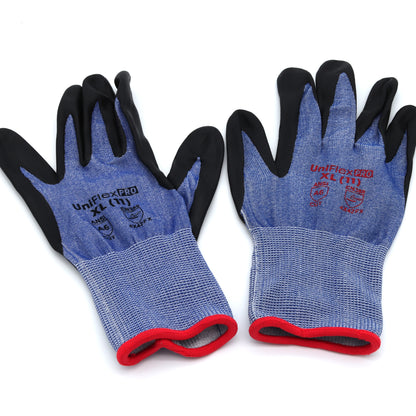 UNIFLEX PRO Nitrile Dipped HPPE Gloves – A6 Cut Resistant Gloves - CASE OF 100 PAIRS