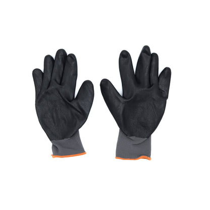 GripTech-CR Glove - Gray 13 Gauge Polyester Knit Liner with Black Micro-Nitrile Dip - CASE OF 100 PAIRS
