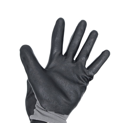 GripTech-CR Glove - Gray 13 Gauge Polyester Knit Liner with Black Micro-Nitrile Dip - CASE OF 100 PAIRS