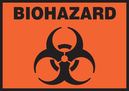 Safety Label - BIOHAZARD (Graphic) - 3.5" x 5" - Adhesive Dura-Poly