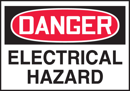 Safety Label - DANGER ELECTRICAL HAZARD - 3.5" x 5" - Adhesive Dura-Poly