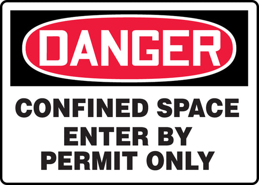 Safety Sign - DANGER CONFINED SPACE ENTER BY PERMIT ONLY