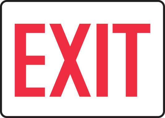 Safety Sign - EXIT (Red/White)