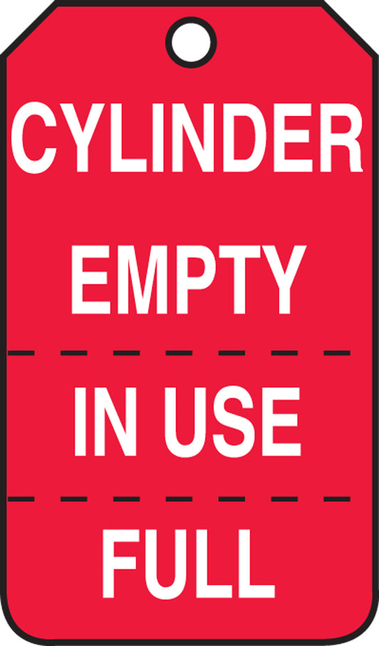 Cylinder Tag - CYLINDER EMPTY - IN USE - FULL (Perforated)