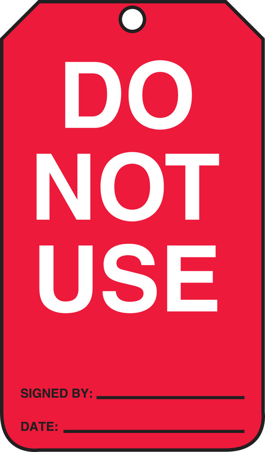 Cylinder Tag - DO NOT USE - 5-3/4" x 3-1/4" - 25/PK