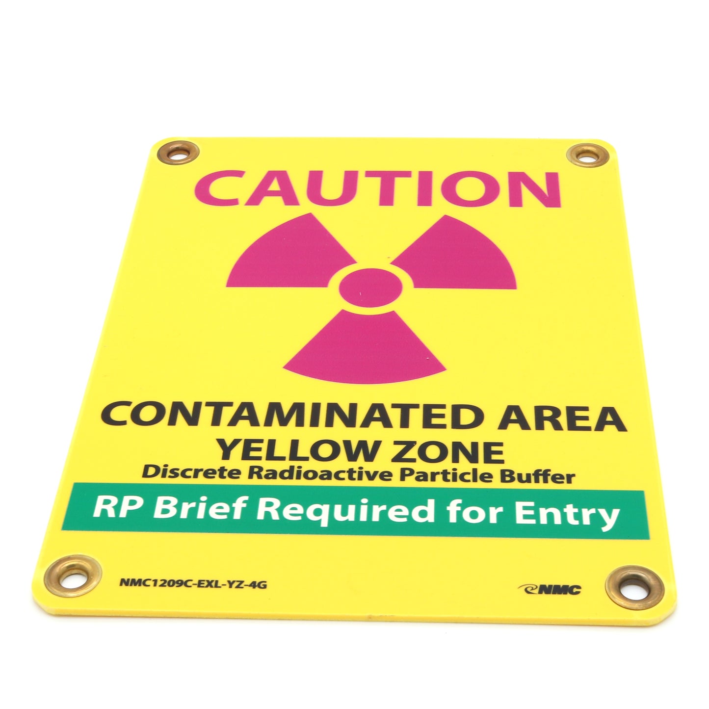 Sign 12in X 9in: Caution/ Contaminated Area /Yellow Zone