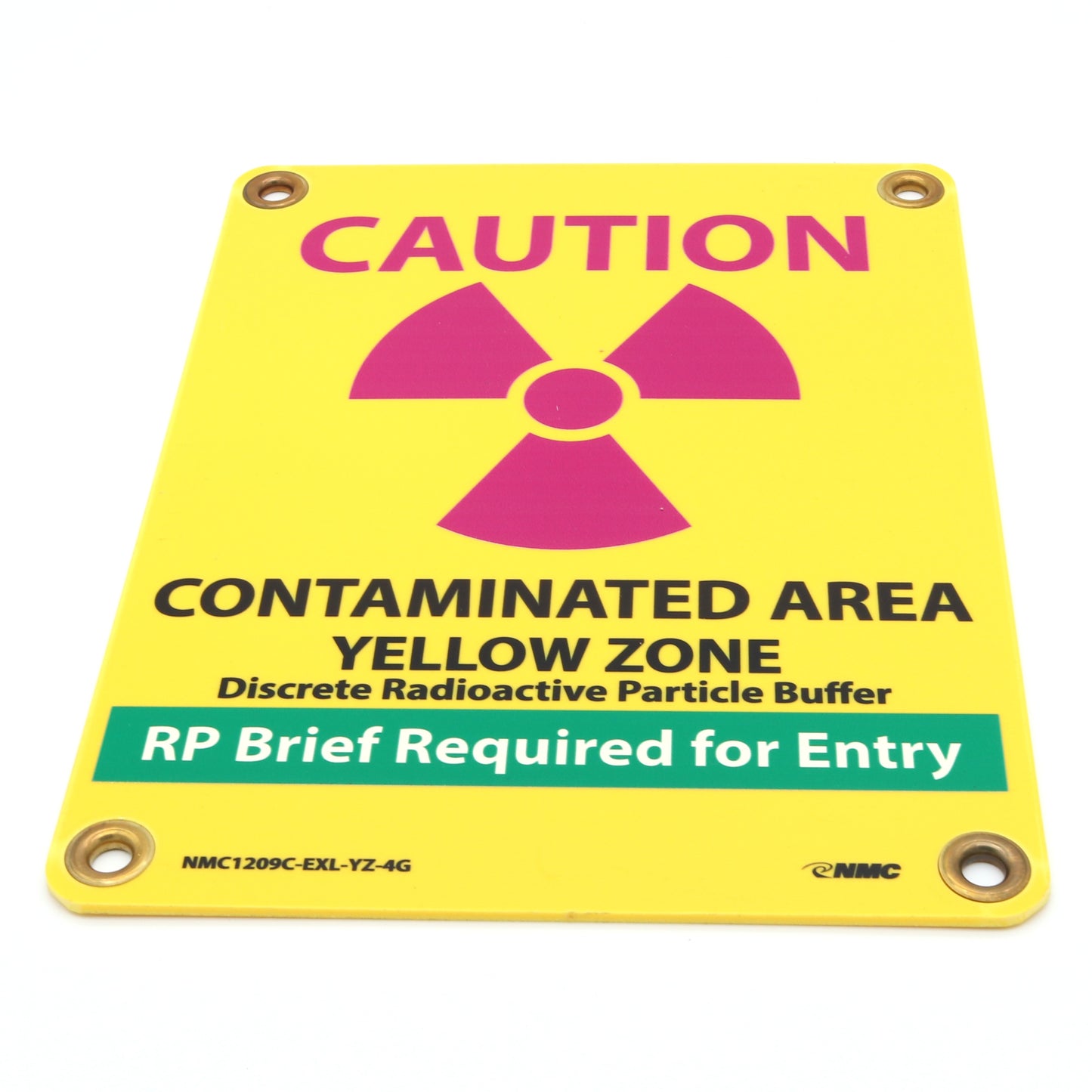 Sign 12in X 9in: Caution/ Contaminated Area /Yellow Zone