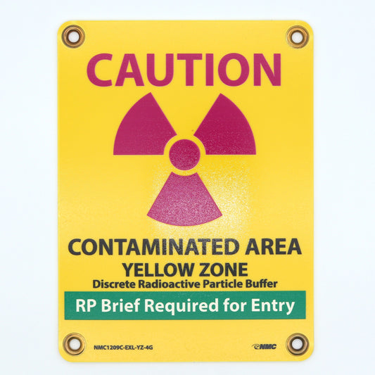 Sign 12in X 9in: Caution/ Contaminated Area /Yellow Zone