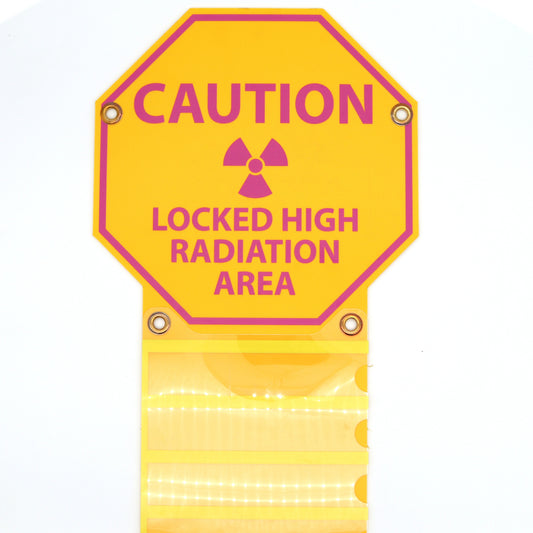5-Pocket Octagon Sign - 12in X 23in Printed: Caution Locked