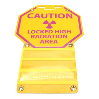 3-Pocket Octagon Sign 12in: Locked High Radiation Area