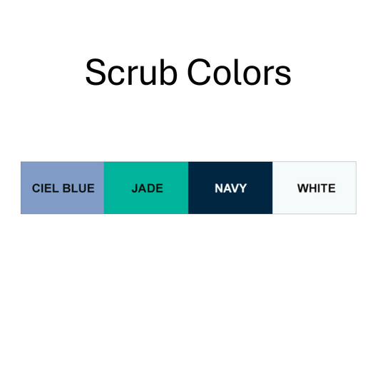 Color swatches labeled 'Ciel Blue', 'Jade', 'Navy', and 'White' on a white background.