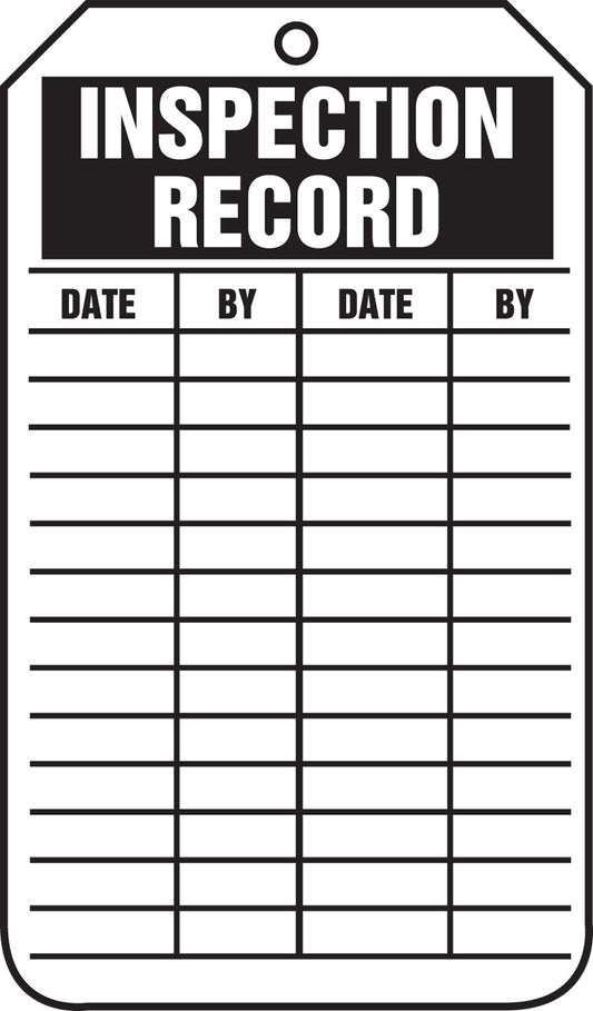 Inspection record form with fields for date and by