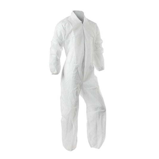 Comfortech Coverall - Zip Front, Elastic Cuff And Ankles, White