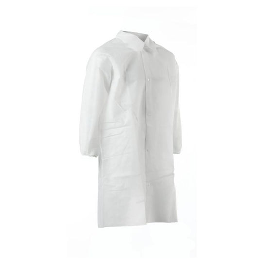 Comfortech Frock - Snap Front With Elastic Cuff, White, 25 Each/case