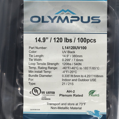 Cable Tie - Locking - 14.5in - Weather Resistant Nylon  - CASE OF 10