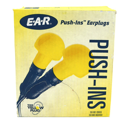 3M Push-In Corded Earplugs -100 Pair Per Box