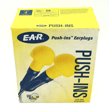3M Push-In Corded Earplugs -100 Pair Per Box