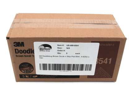 3M Doodlebug Brown Scrub N Strip Pad 8541 - 4.625in X 10in - CASE OF 20