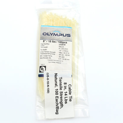 Cable Tie - 8in - 18 Lb Tensile Strength - Natural Color