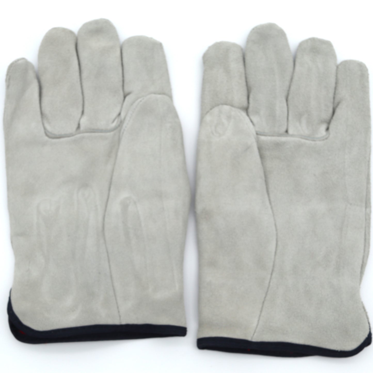 Pair of gray gloves on a white background