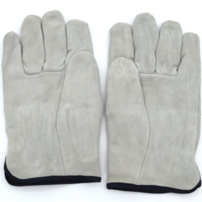 Pair of gray gloves on a white background