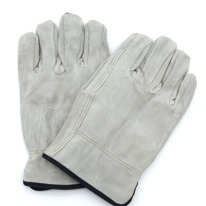 Pair of gray gloves on a white background