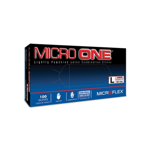 Microflex Micro One Exam Grade - 5.5 Mil, 9.5in Latex Disposable Gloves 100 Each/box, 10 Boxes/case