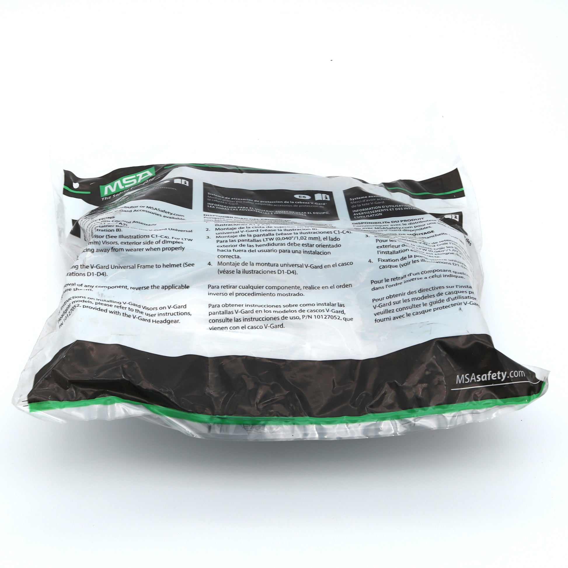MSA safety equipment packaging with text on a white background