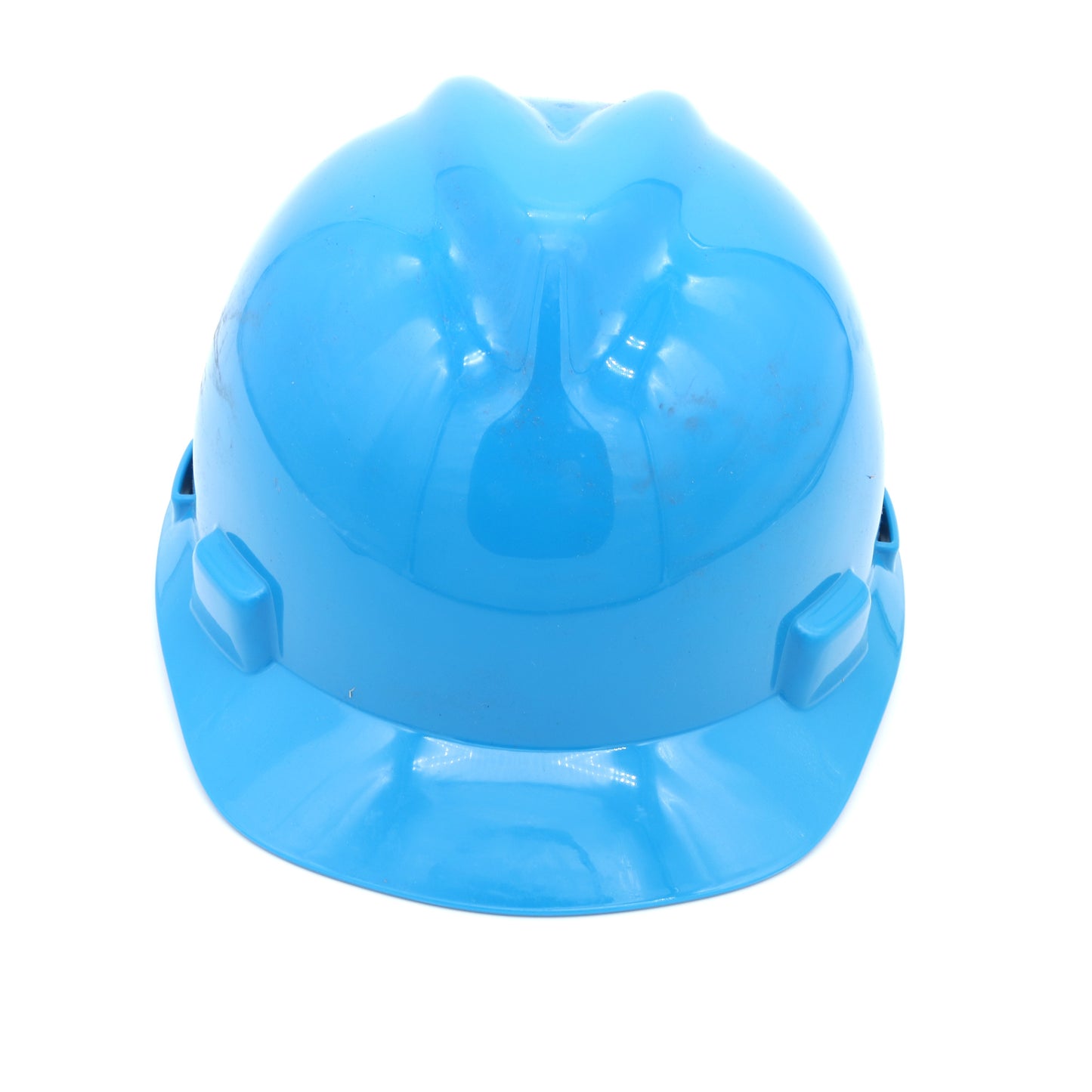 Blue hard hat on a white background