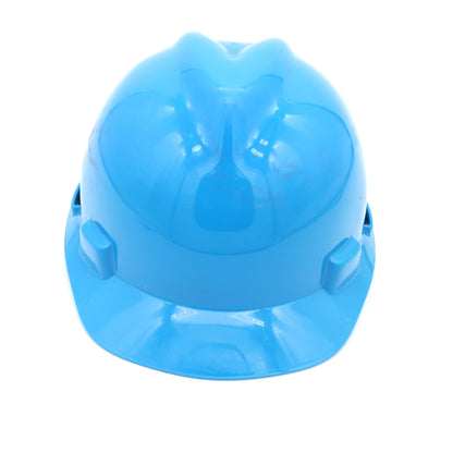 Blue hard hat on a white background