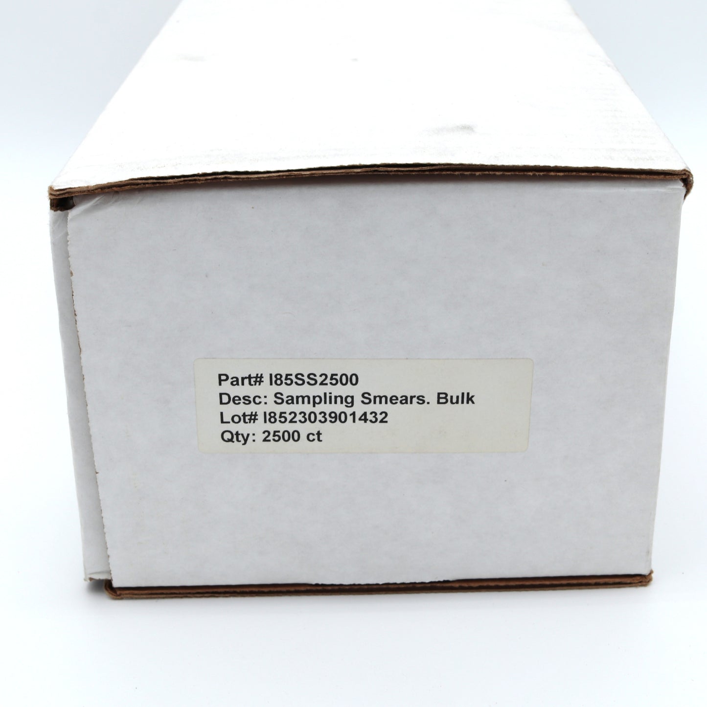 White box with a label on a white background