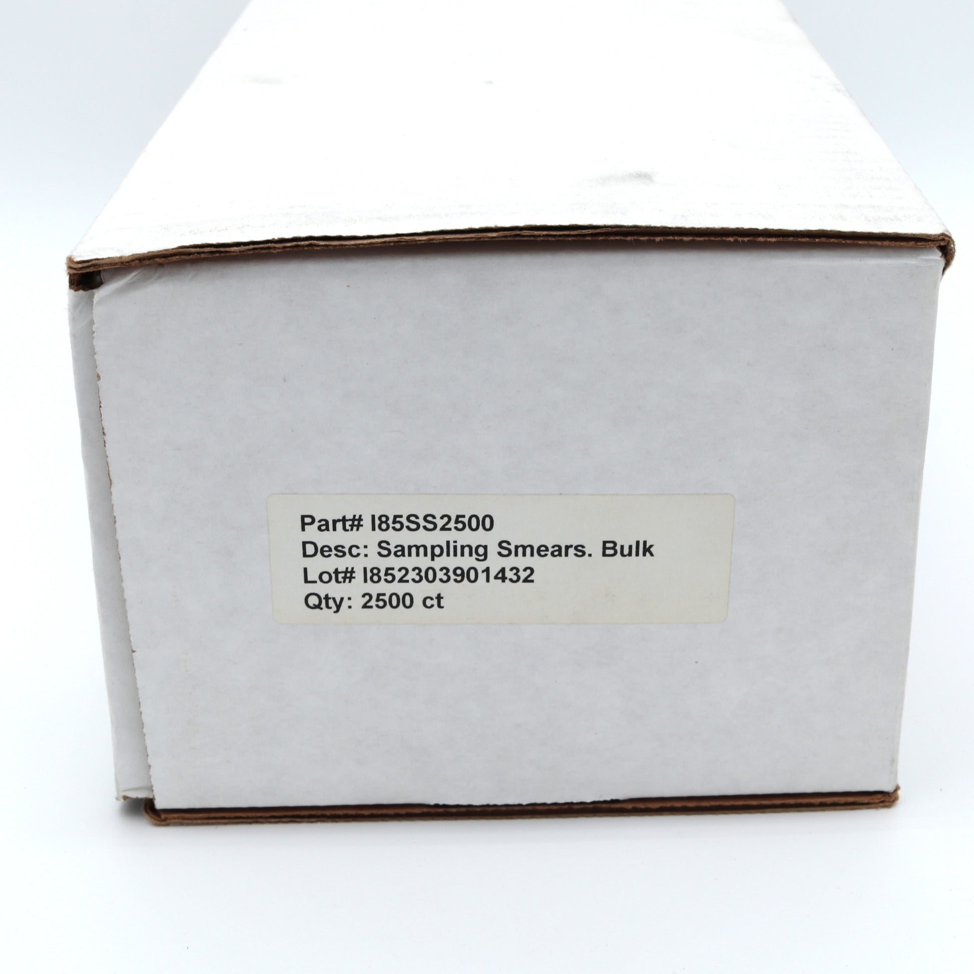 White box with a label on a white background