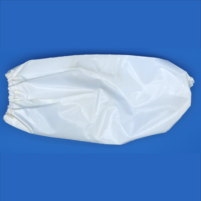 White plastic bag on a blue background
