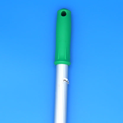 Green and silver telescopic pole on a blue background