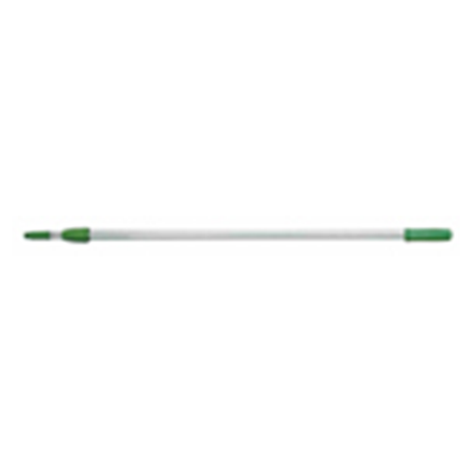 Long cylindrical object with green ends on a white background
