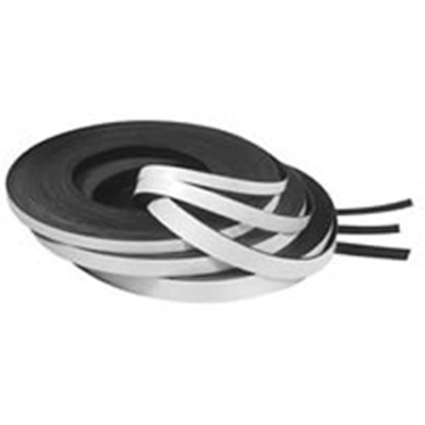 White shoelaces with black tips on a white background