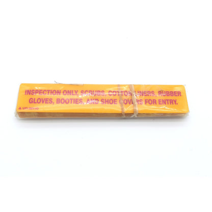 Packaged item with text on a white background