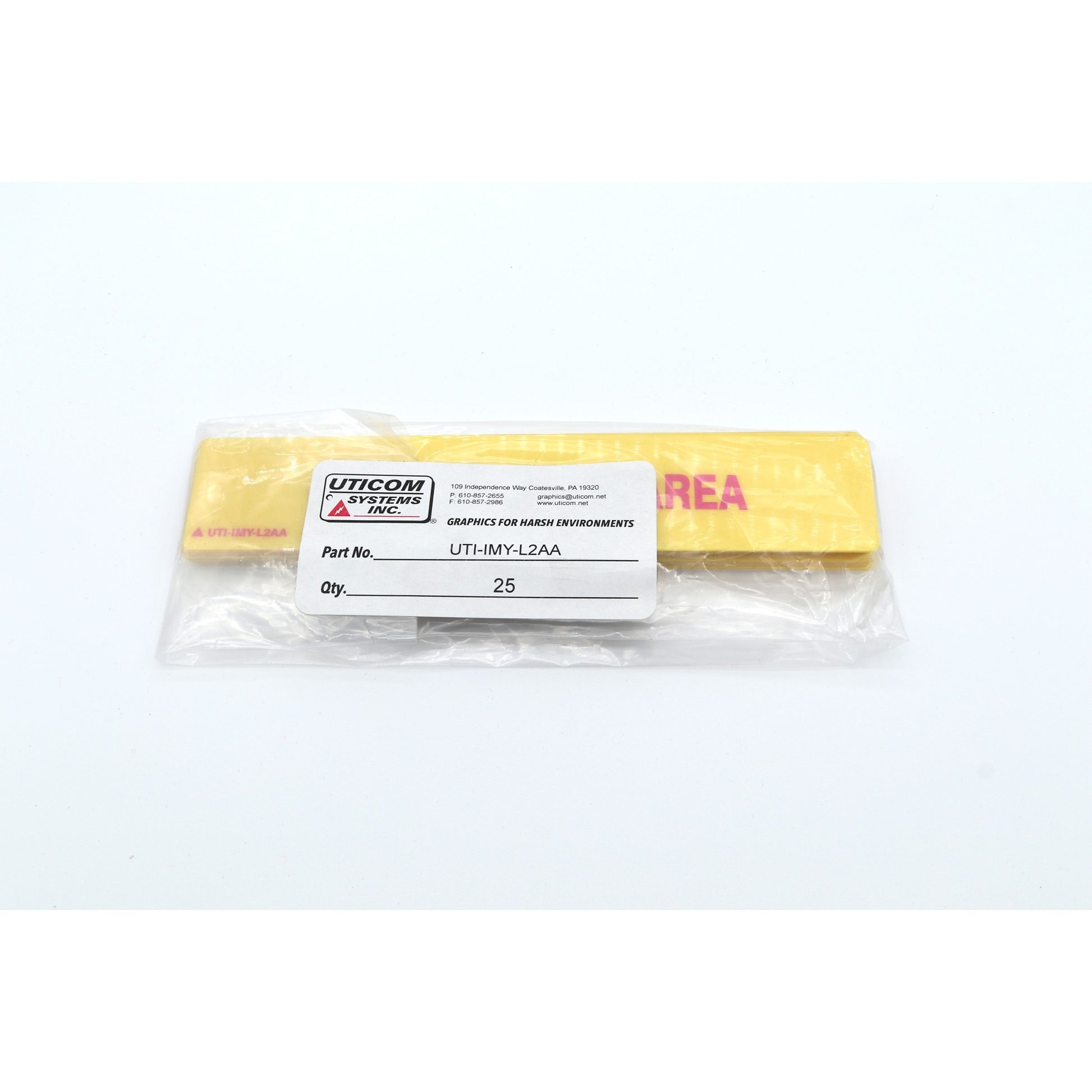 Packaged product with a label on a white background