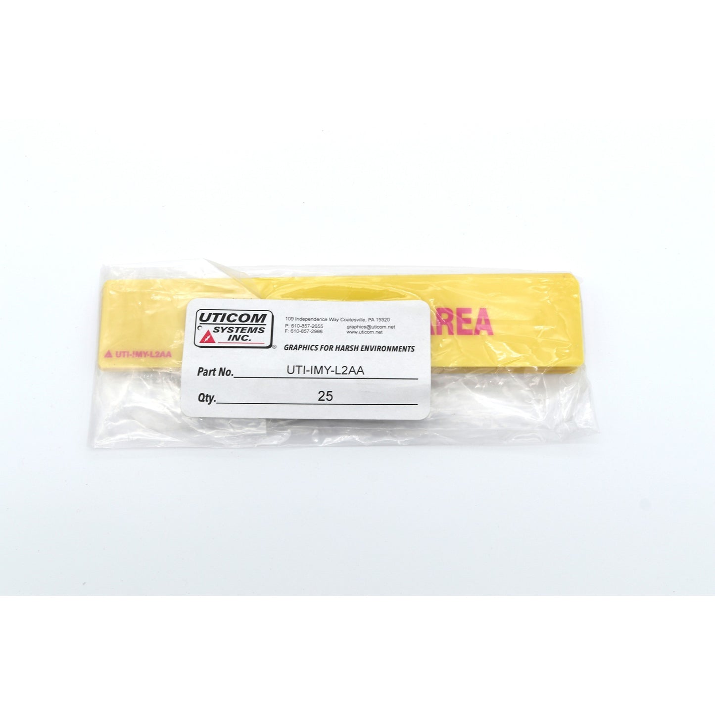 Packaged product with Uticom Systems Inc. label on a white background