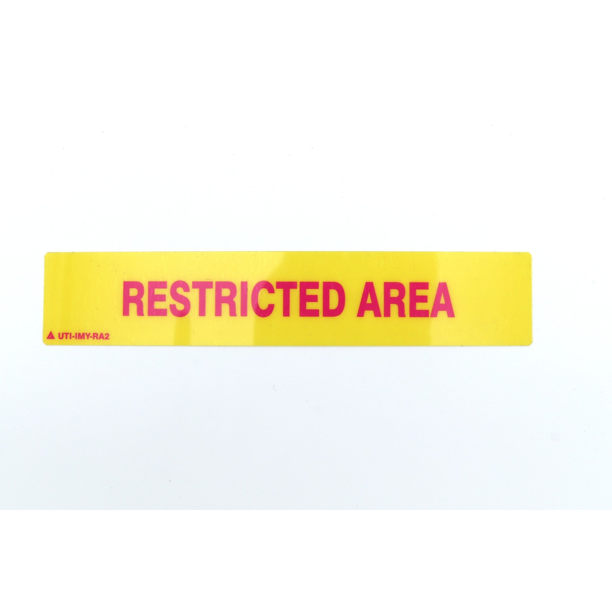 Yellow with 'RESTRICTED AREA' text on a white background