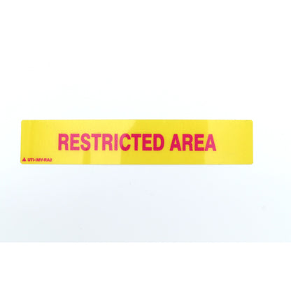 Yellow with 'RESTRICTED AREA' text on a white background