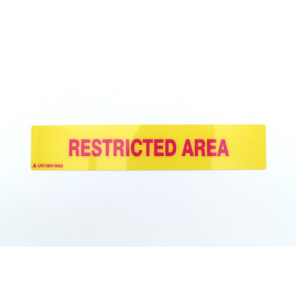 Yellow with 'RESTRICTED AREA' text on a white background